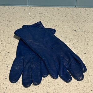Fownes Vintage Leather Blue Gloves 7.5